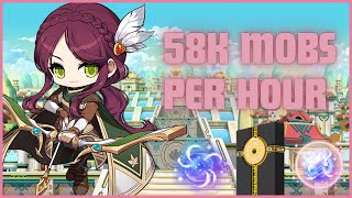 Maplestory Bowmaster Sol Erda Farming  58K Mobs Per Hour [upl. by Toddy]