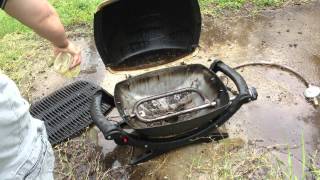 How to Clean a Weber Baby Q Barbeque  Cleaning a Gas BBQ Grill [upl. by Hilel]