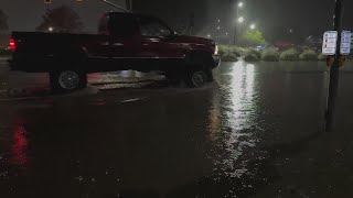 Cars stuck in flood water in Rohnert Park [upl. by Silenay]