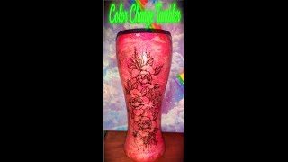 Thermal Color Change Tumbler  Solar Color Dust Pink To Purple [upl. by Galer275]