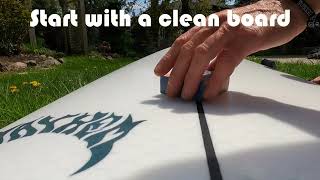 Waxing a Surfboard  1 minute tutorial how to wax a surf board [upl. by Solenne]