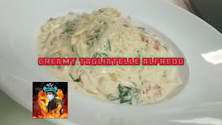 My own versionTagliatelle Creamy spinach Alfredotony chef [upl. by Westlund]