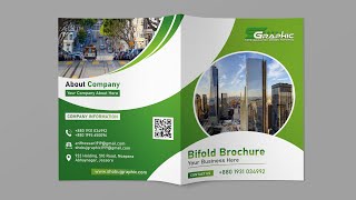 Creative Bifold Brochure Design  Photoshop Tutorial [upl. by Nashoma]