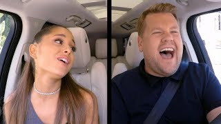 Carpool Karaoke Watch Ariana Grande Flawlessly Belt Her Biggest Hits [upl. by Linkoski]