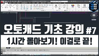 오토캐드 기초 강의 1시간 무료강의 몰아보기 이걸로 끝 시리즈 7  AutoCAD Basics Tutorial [upl. by Torruella429]