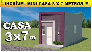 Mini casa 3x7 metros  Pequena mas bem confortávelcasa decorada [upl. by Nats580]