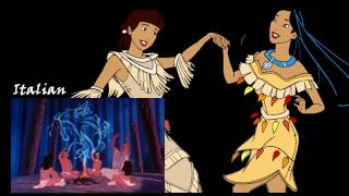 Pocahontas  Steady as the Beating Drum One Line Multilanguage [upl. by Drews]