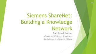 Siemens ShareNet Building a Knowledge NetworkClass Lecture [upl. by Lika]