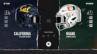 EA SPORTS College Football 25 Miami  CAL AllConference [upl. by Nwahshar]