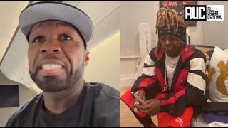 50 Cent Reacts To Lil Wayne Getting Snubbed For Super Bowl Halftime Performance [upl. by Ilajna]