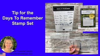 Days To Remember Calendar Stamp Set Tip Video [upl. by Ary]