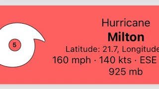 Milton now a cat5 with 160mph winds [upl. by Matthiew]