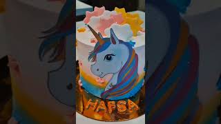 Unicorn toll cake vairalshort shots cake cakedesign trending trendingshorts fruitcake [upl. by Tabber301]