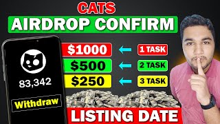 Cats Airdrop Listing Date  Cats Token Price amp Full Guide  How To Increase Cats Coins  Mining App [upl. by Whitney]