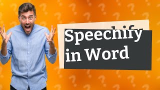 How do you use Speechify in Word [upl. by Ynwat420]