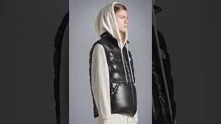 MONCLER Shiny Aube Down Gilet Vest Glossy Black Men [upl. by Cleodell]