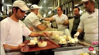 Arabic milk ice cream Booza  AlHamidiyah Souq Damascus Syria [upl. by Ehcrop]