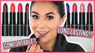 DRY LIP FRIENDLY Revlon Super Lustrous The Luscious Matte Lipstick Review [upl. by Setsero]