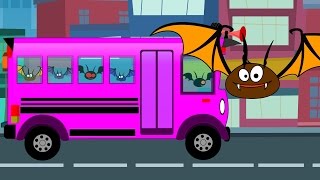 Bat Wheels On The Bus  Wheels On Bus Go Round And Round Nursery Rhyme [upl. by Nyladnek]