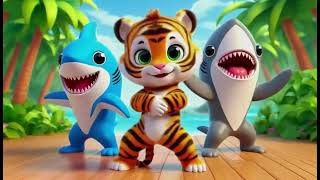 Baby Tiger Baby Shark and the Monkey Groove A Fun Dance Song for Kids Official Music Video” [upl. by Auliffe]