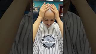 Girl gets the perfect smooth headshave at salon headshave girlheadshave [upl. by Fulbright149]