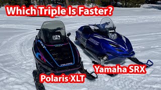 Polaris XLT 600 VS Yamaha SRX 700 Battle Of The Trail Triples Snowmobiles [upl. by Nath]