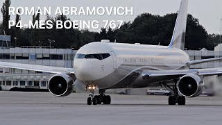 ROMAN ABRAMOVICH THE BANDIT BOEING 767300ER P4MES DEPARTURE AT SALZBURG [upl. by Kedezihclem]