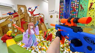 Nerf War  Amusement Park Battle 69 Nerf First Person Shooter [upl. by James]