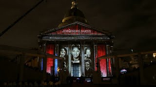 Panthéonisation de Joséphine Baker  la façade du Panthéon sillumine • FRANCE 24 [upl. by Aicened]