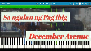 Sa Ngalan ng Pag ibig  December Avenue  Piano cover  Synthesia tutorial [upl. by Pope]