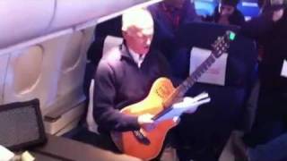 Layton leads singalong on campaign plane [upl. by Kaycee]