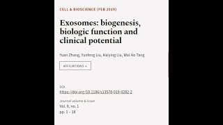 Exosomes biogenesis biologic function and clinical potential  RTCLTV [upl. by Yanel]