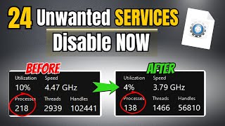 Disable These 24 SERVICES Now  🚀Speedup Windows Performance [upl. by Kunin]