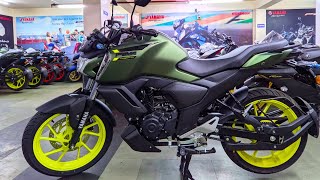 New Yamaha FZS Fi V4 DLX 2024 Model Cyber Green Colour  Detailed Review Price Mileage Features😱 [upl. by Oiramal]