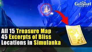 All 15 Treasure Map 45 Excerpts of Bliss Locations in Forest of Blessings  Genshin Impact [upl. by Ytissahc]