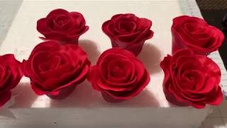 How To Make Fondant Roses  Easy Fondant Rose Tutorial [upl. by Neelyahs]