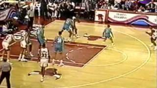 Jordan drops 52 points and 2 facial dunks on Alonzo Mourning amp The Hornets [upl. by Mosenthal]