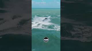 Powerboat in the Rough cigaretteracing hauloverboats haulover roughseas roughinlet waves [upl. by Senga]