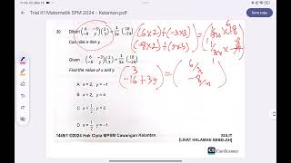 SPMC 2024 math kertas 1 kelantansoalan 30 [upl. by Strenta706]