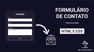 Criando um Formulário de Contato Com Envio De EMAIL 🔥 Apenas HTML amp CSS [upl. by Metzger96]