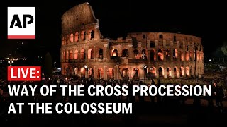 Good Friday LIVE Way of the Cross procession at the Colosseum [upl. by Llenwad]