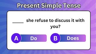English Present Simple Tense Quiz Test Your Grammar Skills [upl. by Noiek]