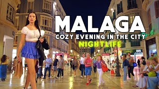 COZY NIGHTLIFE MALAGA CITY 2023 SPAIN 🇪🇸 Málaga 4K [upl. by Eidnew]