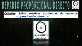 Proporcionalidad  Reparto Proporcional Directo 1003 [upl. by Winter]