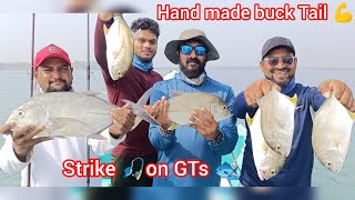 Hand Made Buck Tail Strikes 🎣On GTs🎣fishing fishfishingtips chennaifishing n4fishing fish [upl. by Dwayne]