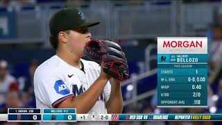 VALENTE BELLOZO MARLINS VS RED SOX 02 JULIO 2024 [upl. by Most]