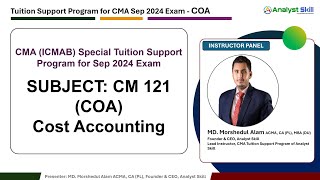 CMA ICMAB Cost Accounting Coaching by Analyst Skill [upl. by Hinson]