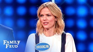 Brooklyn Decker throws her MOM under the bus  Celebrity Family Feud [upl. by Yttik]