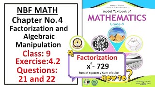 Math Class 9 NBF Exercise 42 Questions 21 22  Solution – FBISE [upl. by Latsyrcal134]