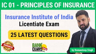 IC 01 Principles of Insurance  25 Repeated Questions  Licentiate Exam  By Raman sir [upl. by Acalia]